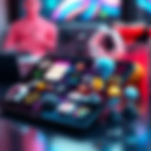 A selection of popular apps and software for creating 2D artwork displayed on a digital tablet