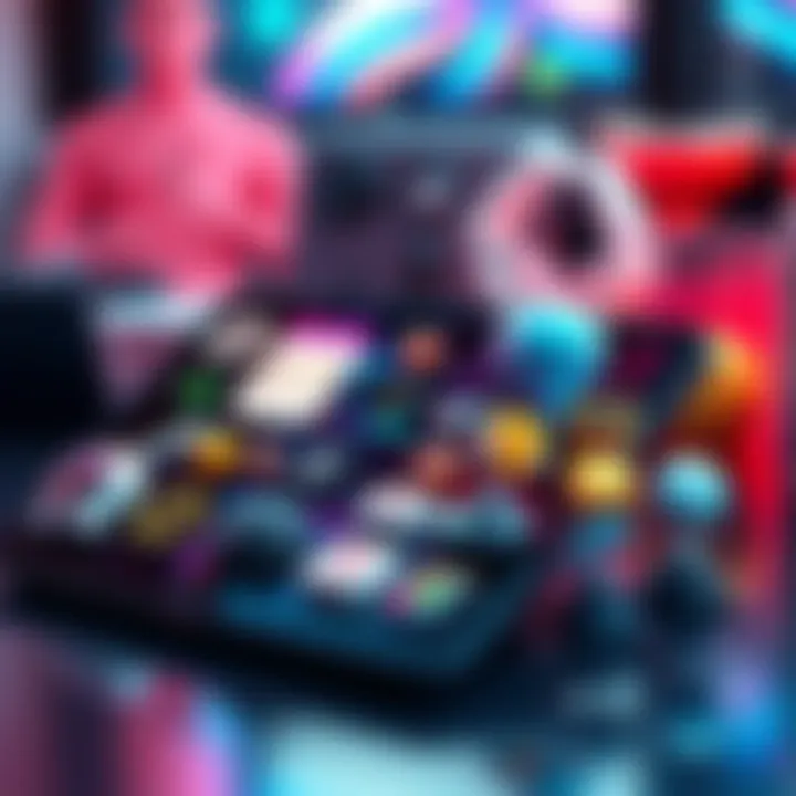 A selection of popular apps and software for creating 2D artwork displayed on a digital tablet