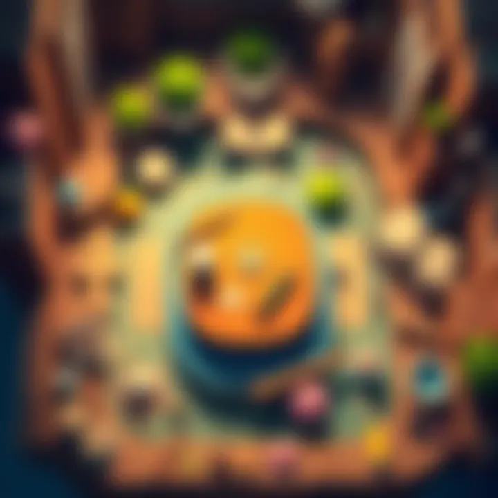 A top-down view of a 2D game scene showing layered objects to illustrate depth without Y sorting.