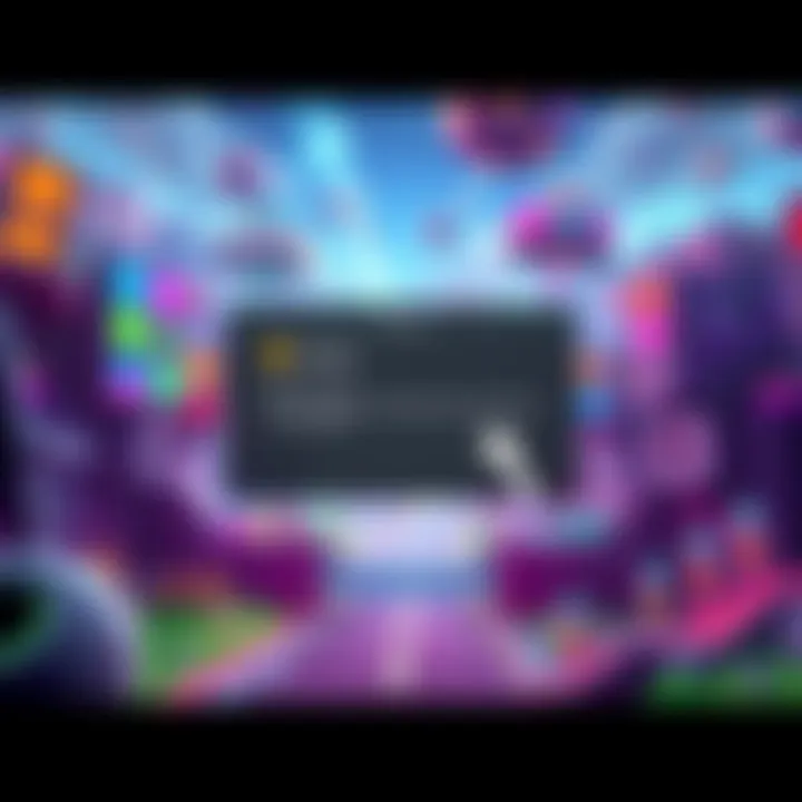 2D Menu in 3D Game A visual of a 2D menu overlaid on a vibrant 3D game environment, showcasing the blend of dimensions in game design.