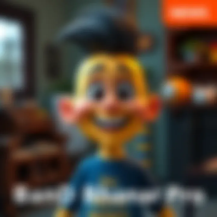 A vibrant 3D character created from a 2D animation showing a lively expression and detailed features