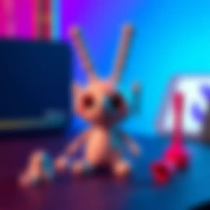 A detailed 3D printed model of Mr. Antenna from Deltarune, showing distinct features and separate parts for effective printing.