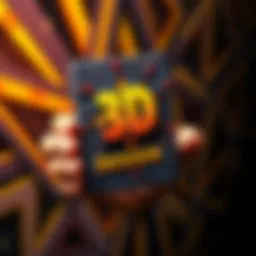 A designer showcases a comic book themed 3D card design, highlighting depth effects and vibrant colors.