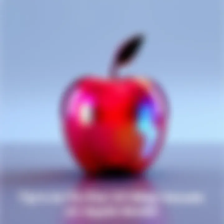 A 3D apple model showing visible UV map stretching and texture problems that need fixing.