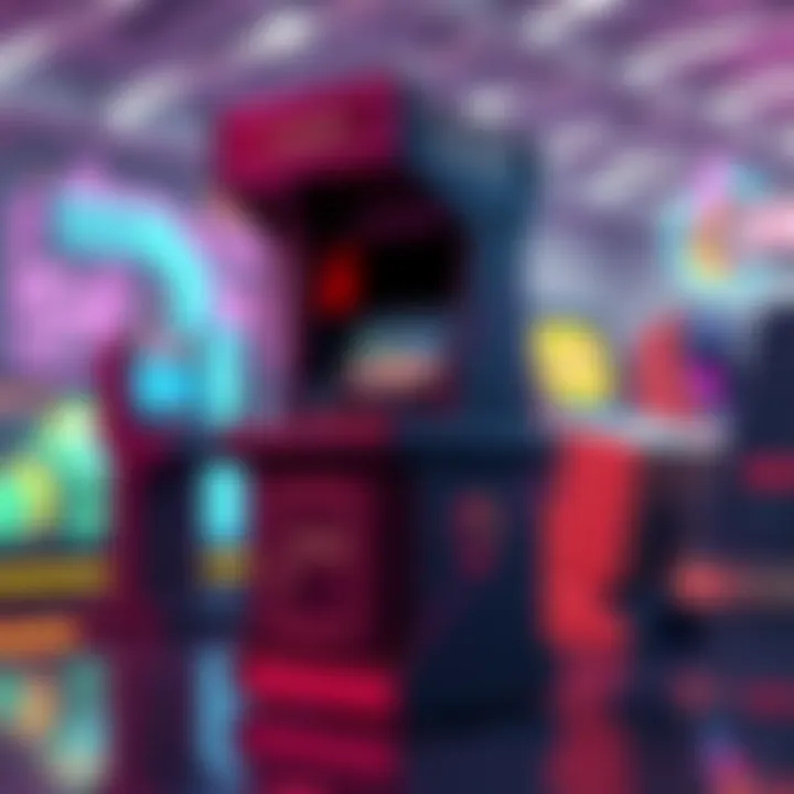 A digital illustration showing a 3D arcade machine being created in Blender with an Illustrator file in the background, highlighting SVG export issues.