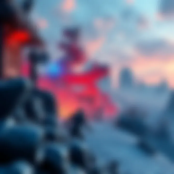 A vibrant 3D scene showcasing characters and landscapes made with Blender and Houdini tools