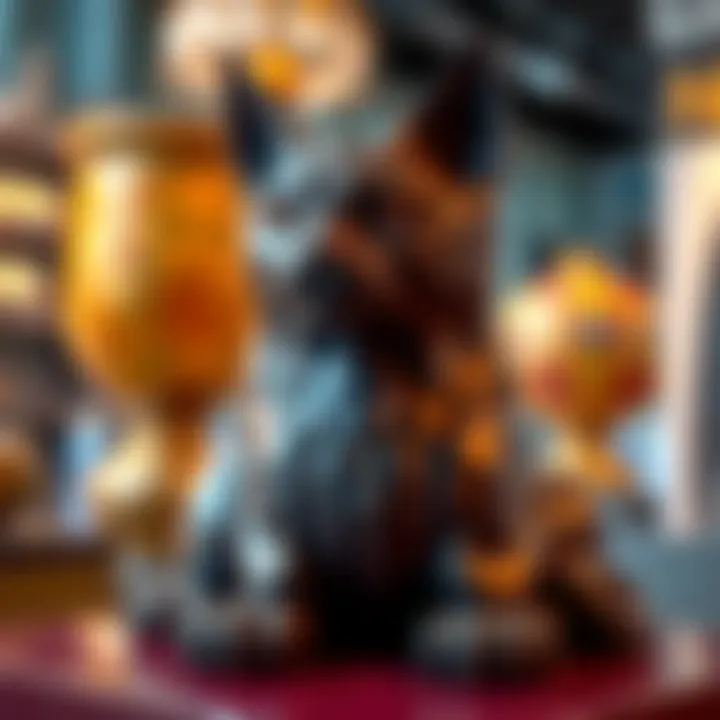 A detailed view of a 3D cat sculpture showcasing artistic design and creativity.