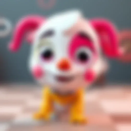 A cute and colorful 3D character with big expressive eyes and a cheerful smile, showcasing unique features and style, perfect for animation.