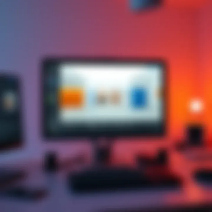 A computer screen displays 3D modeling software used for frame extension. The scene shows walls and floors being created to match live footage. The workspace includes design tools and reference images.