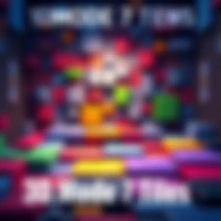 3D Mode 7 Tiles A display of colorful 3D tiles designed for Ultra Mode 7 gameplay, showing depth and texture to enhance visuals.