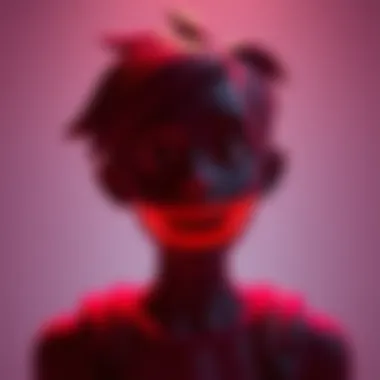 A 3D character silhouette displaying the unique mouth effect, with realistic lighting and texture in Godot.