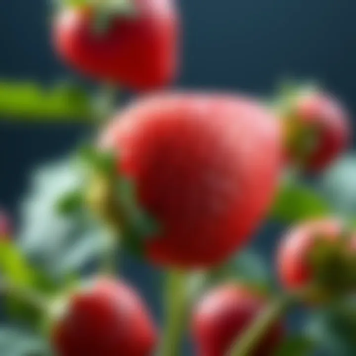 3D Model of Strawberry A detailed 3D model showing the structure of a strawberry including its fleshy receptacle and seeds.