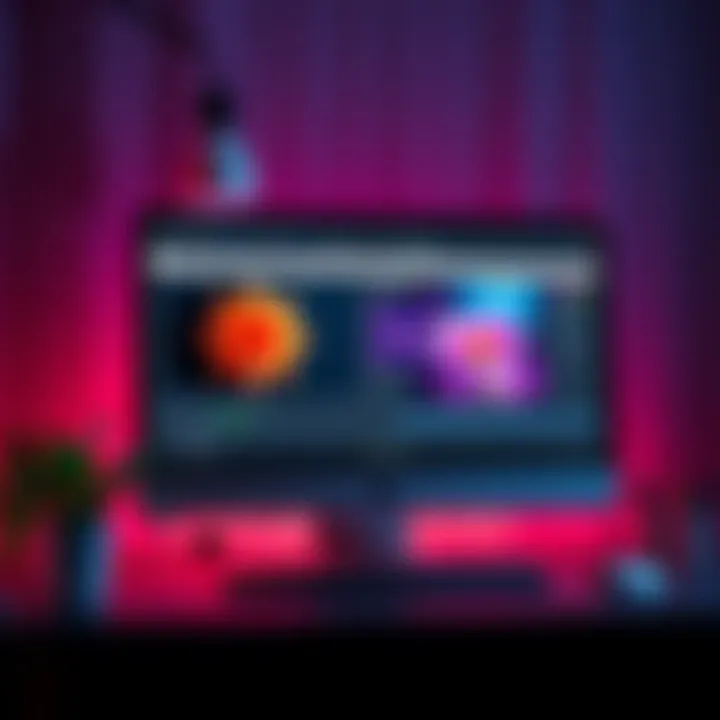 A computer screen showing a 3D model of a star and flower created in Adobe After Effects, with design tools visible on the screen.