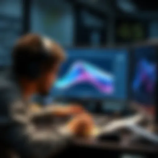 A 3D modeler working on a smooth curve using software, showcasing various tools and techniques for better surface quality.