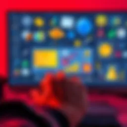 Illustration showing various 3D modeling tools and software on a computer screen, with a hand using a mouse to create a model.