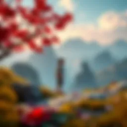 A 3D character placed in a 2D game background using SubViewports technique.