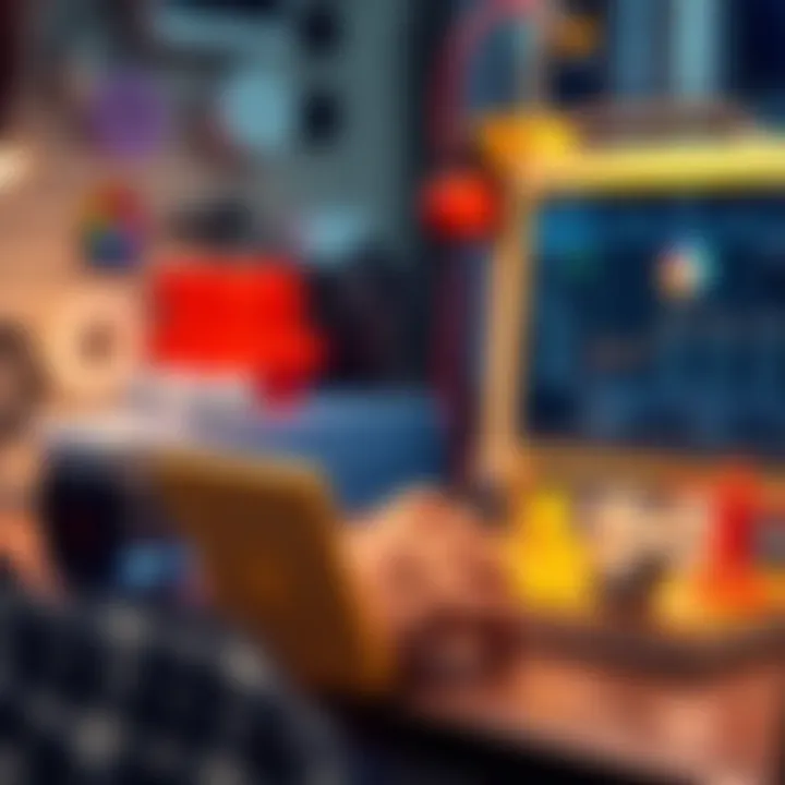 A person posting a request for 3D printing help on a user board, with 3D printed items visible in the background.