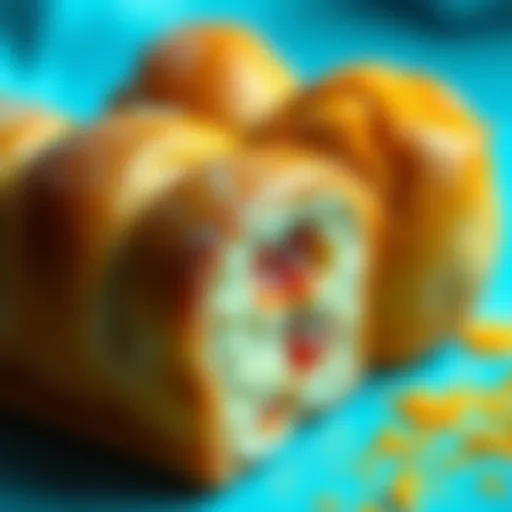 A close-up view of a Frikandelbroodje and Kipnuggetbroodje being scanned with Blender software, showcasing detailed textures and shapes