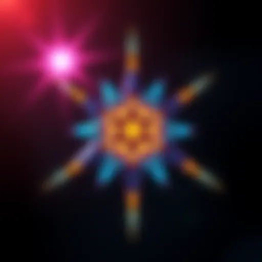 A stunning 3D representation of a star created with EEVEE, showcasing bright colors and depth.