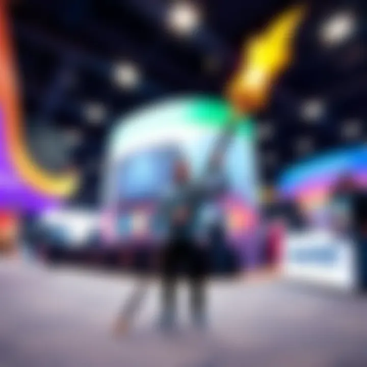 Person posing with a large 7-foot ChainStaff prop at MAGFest booth, showcasing the game ChainStaff.