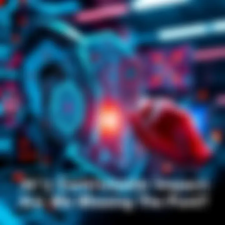 A person interacting with a futuristic AI interface, showcasing advanced technology with bright visuals