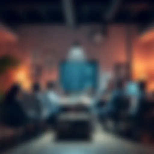 A group of people discussing the risks of artificial intelligence in a cozy office setting in Berkeley.