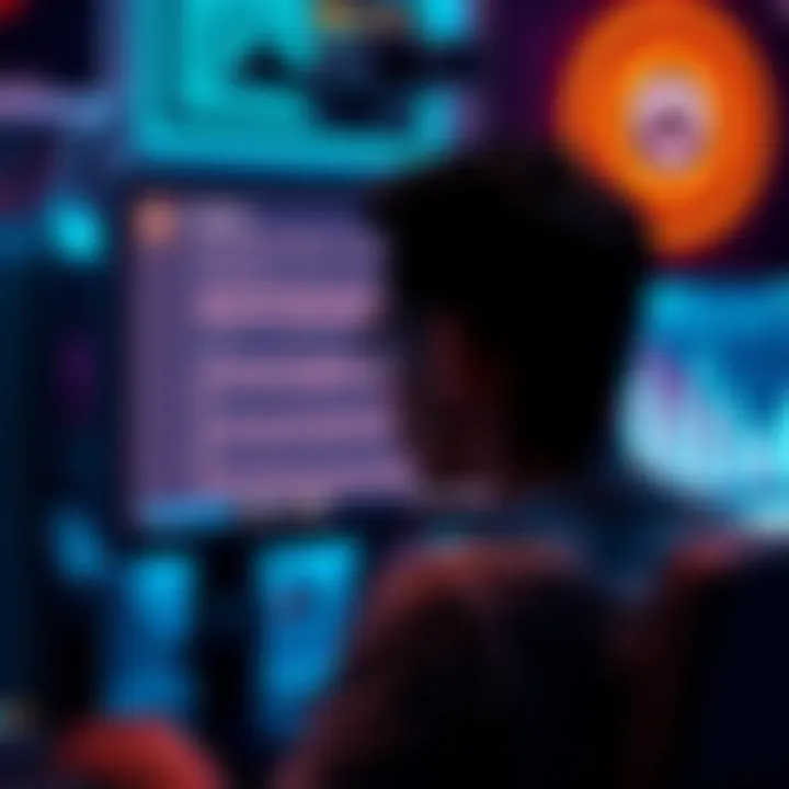 A person looking at a computer screen showing controversial comments about AI language ethics.