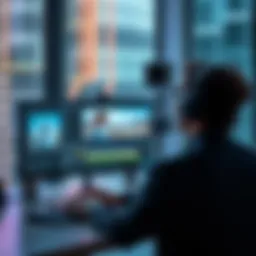 A person uses AI tools on a computer to automate video editing in CapCut and design in Figma.