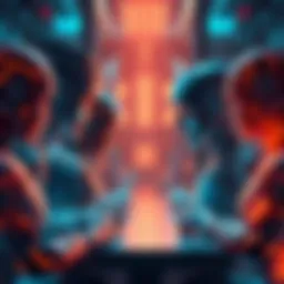 Illustration of various AI models in a debate on replacing humans, with an emphasis on self-preservation and coexistence
