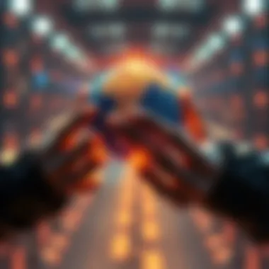 AI Nationalization Concept A visual of hands holding a globe with digital features representing artificial intelligence, reflecting the idea of national control.