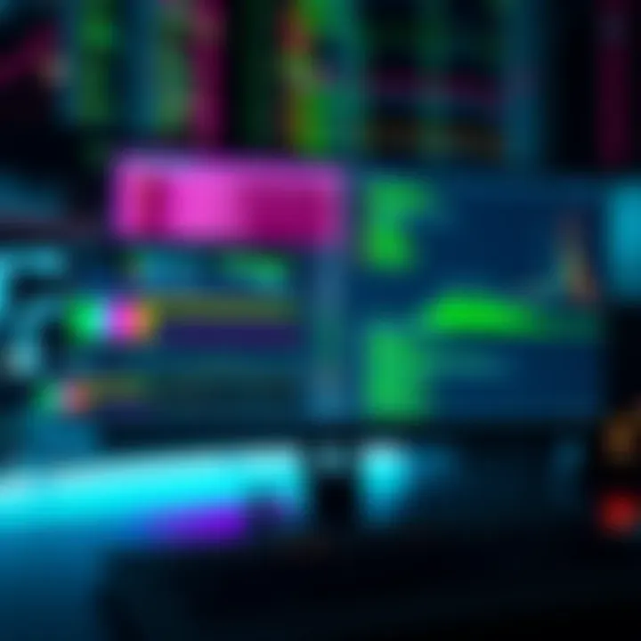 A computer screen displaying AI training data overlayed with a nightshading effect, highlighting efficiency in the learning process.