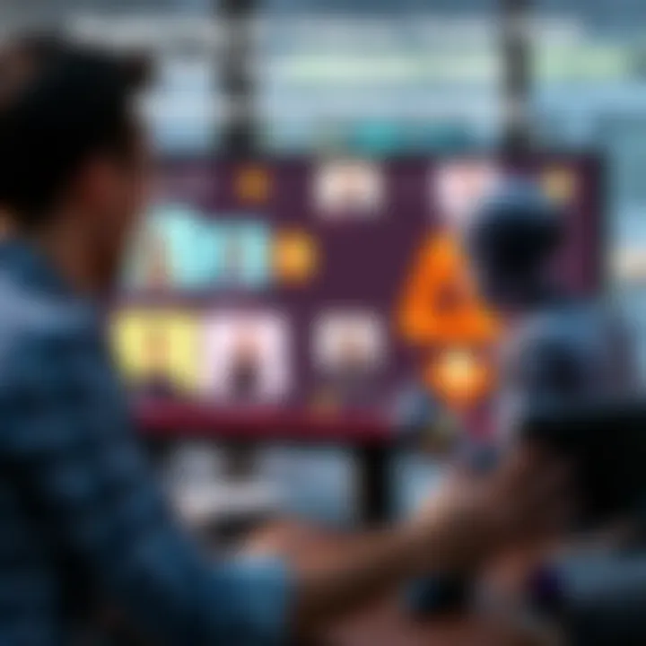 AI video tools meeting user prompts A user interacting with various AI video tools on a computer screen, showing frustration while testing their prompt accuracy.