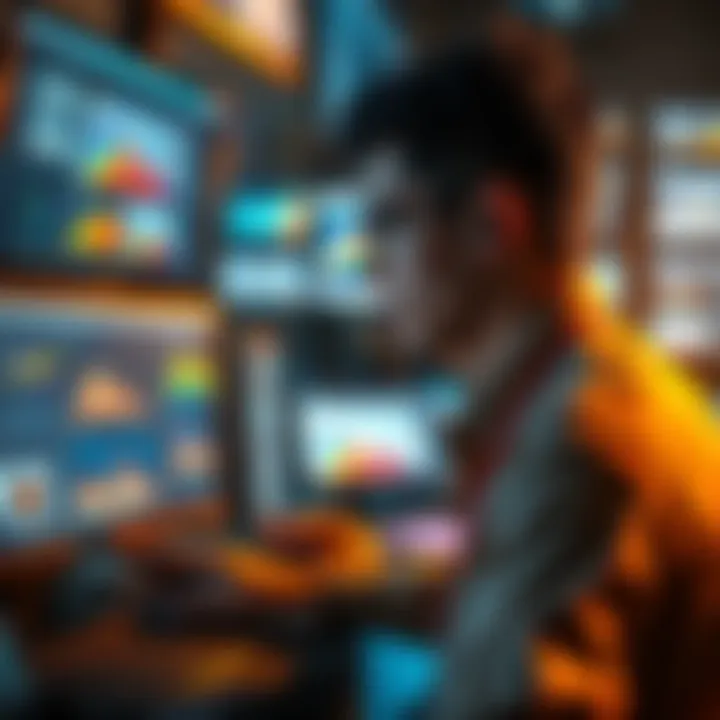 A person analyzing computer screens showing graphics and image editing software, highlighting challenges in image editing technologies.