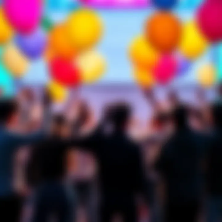 OpenAI Celebrates User Milestone A group of people celebrating OpenAI reaching 9 million users with balloons and banners in a festive setting.