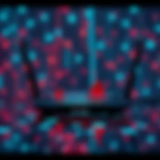 A graphic showing a TP-Link router with security warning signs indicating vulnerabilities. The background highlights a digital network to represent potential risks.