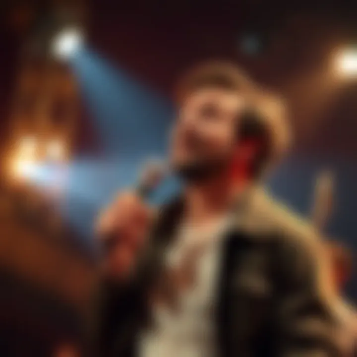 A talented actor delivering an emotional monologue during a theater performance, showcasing their skill and passion.