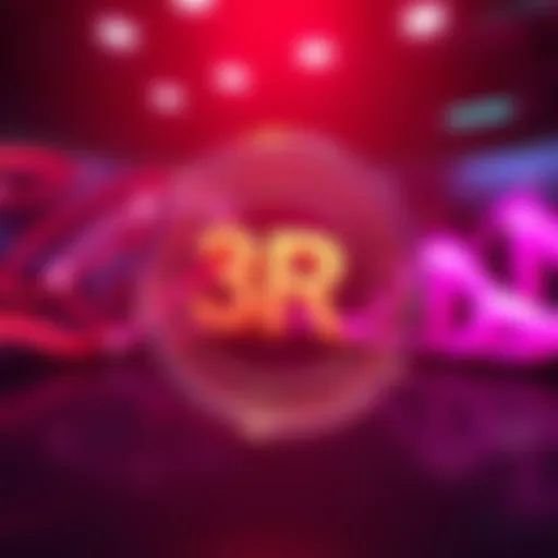 A graphic showing Adobe's 3D Rotate feature in action, with animated designs transitioning smoothly.