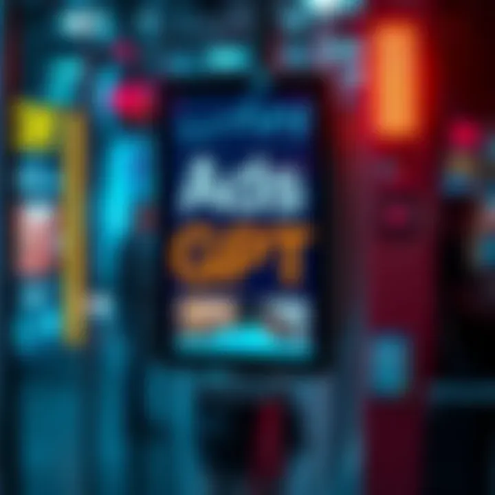 A digital display showing ads integrated into a chat interface, highlighting the new advertising feature.