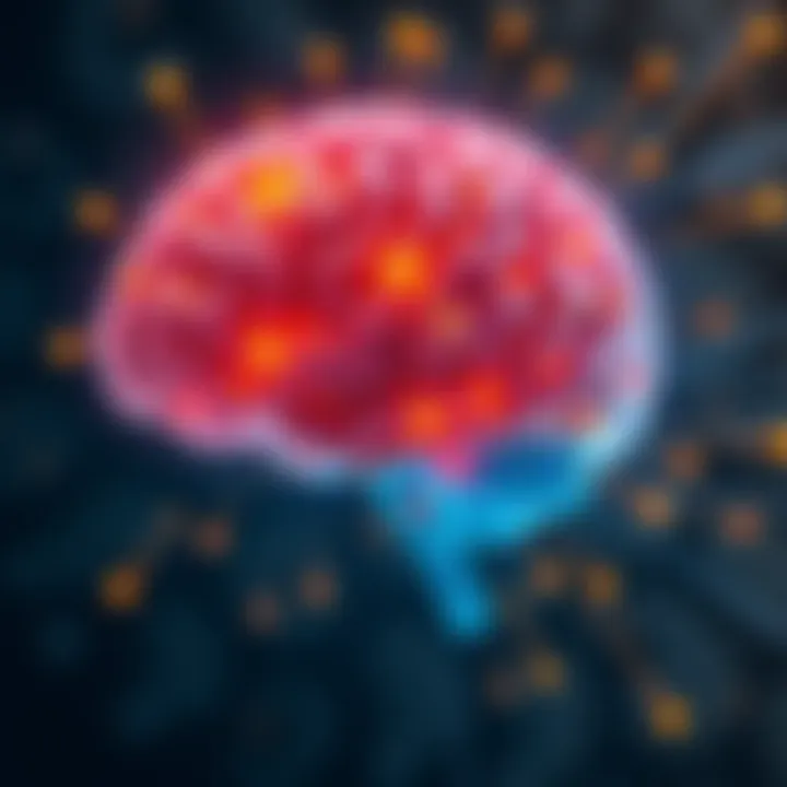 Illustration of cognitive architecture with memory retrieval pathways highlighted in a brain-like structure