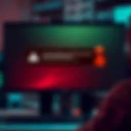 A screen showing a notification about adware installation on a computer, with a shocked user in the background