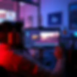 A person working on a computer screen displaying an After Effects project, seeking feedback on their clip