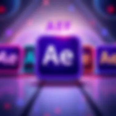 A visual representation of After Effects icons with a missing icon highlighted, showing a common issue users face.