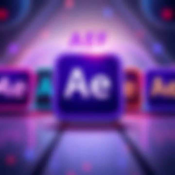 A visual representation of After Effects icons with a missing icon highlighted, showing a common issue users face.