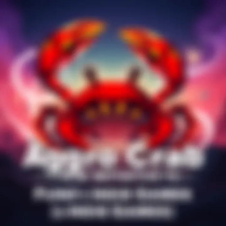 Aggro Crab logo with indie game art and a funding concept illustration