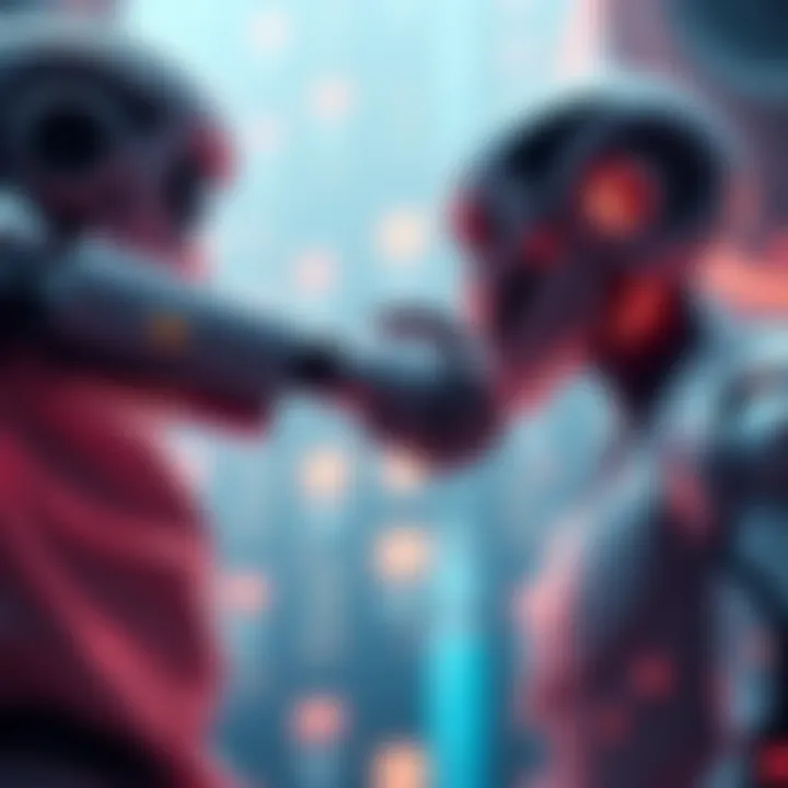 Illustration showing a robot and a human shaking hands, symbolizing advancements in Artificial General Intelligence.