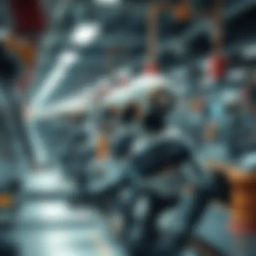 A factory scene showing workers assembling humanoid robots with advanced technology, highlighting Agibot's production of new robots.