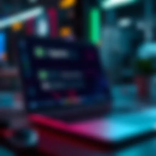 A digital assistant on a laptop screen automating customer messages, with notifications from WhatsApp and Instagram in view.
