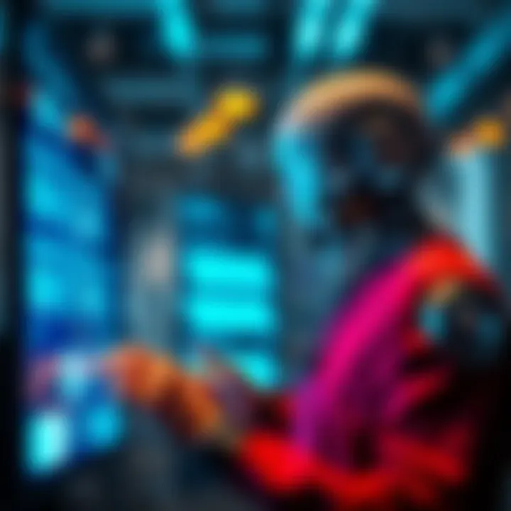 A person engaging in a chat with an AI chatbot on a screen, showcasing human-like conversation abilities.