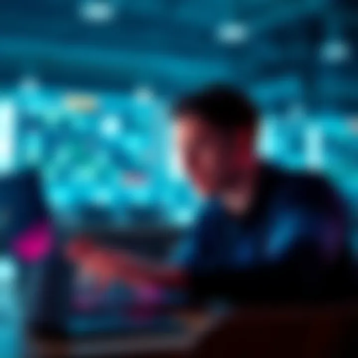 A person looking intrigued while viewing AI-generated content on a laptop, symbolizing changing opinions.