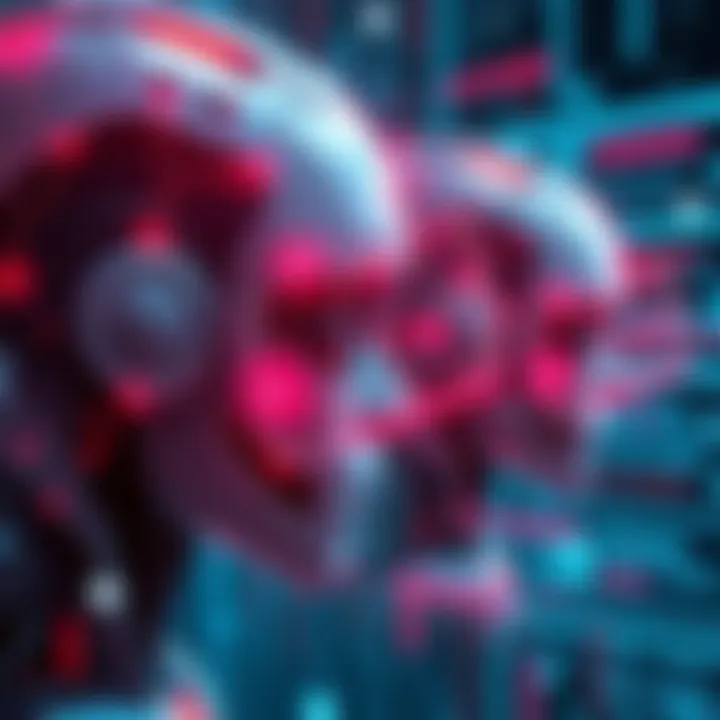 An illustration showing an AI interface with glitch effects, depicting odd behavior during user interactions.